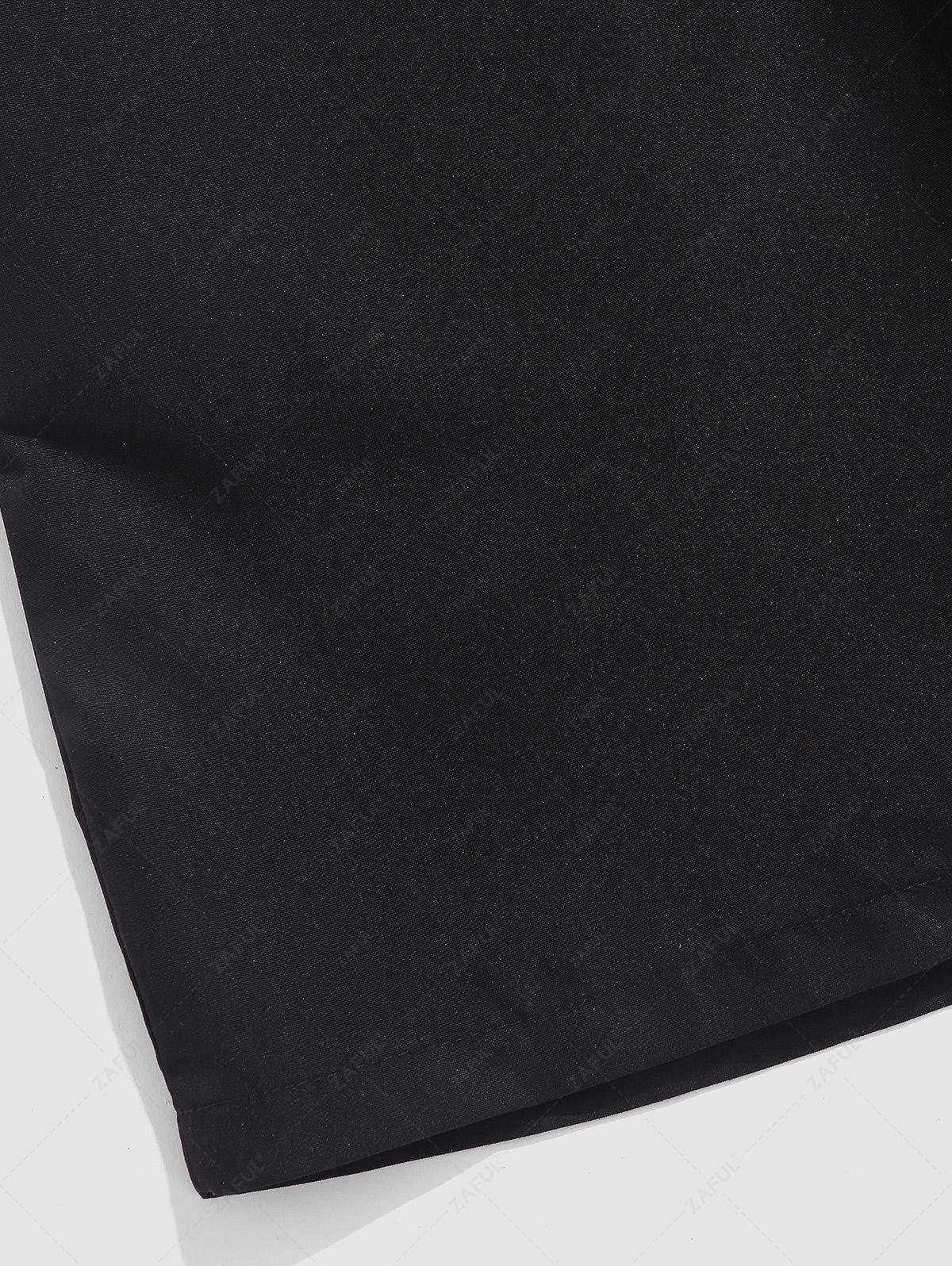 Men\'s Half Buttoned Casual Vertical Striped Office Pullover Shirt and Basic Casual Shorts Set   BLUE WHITE