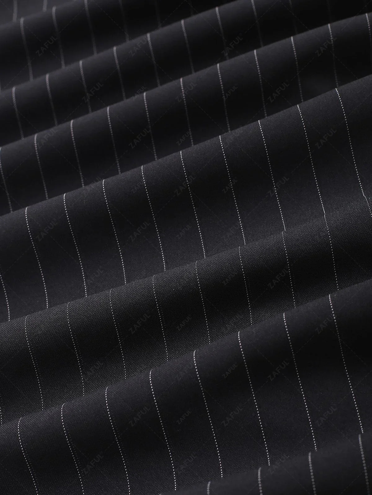 Men\'s Casual Pinstripe Pocket Design Camp Collar Button Up Short Sleeves Shirt And Drawstring Straight Leg Pants Set   BLACK