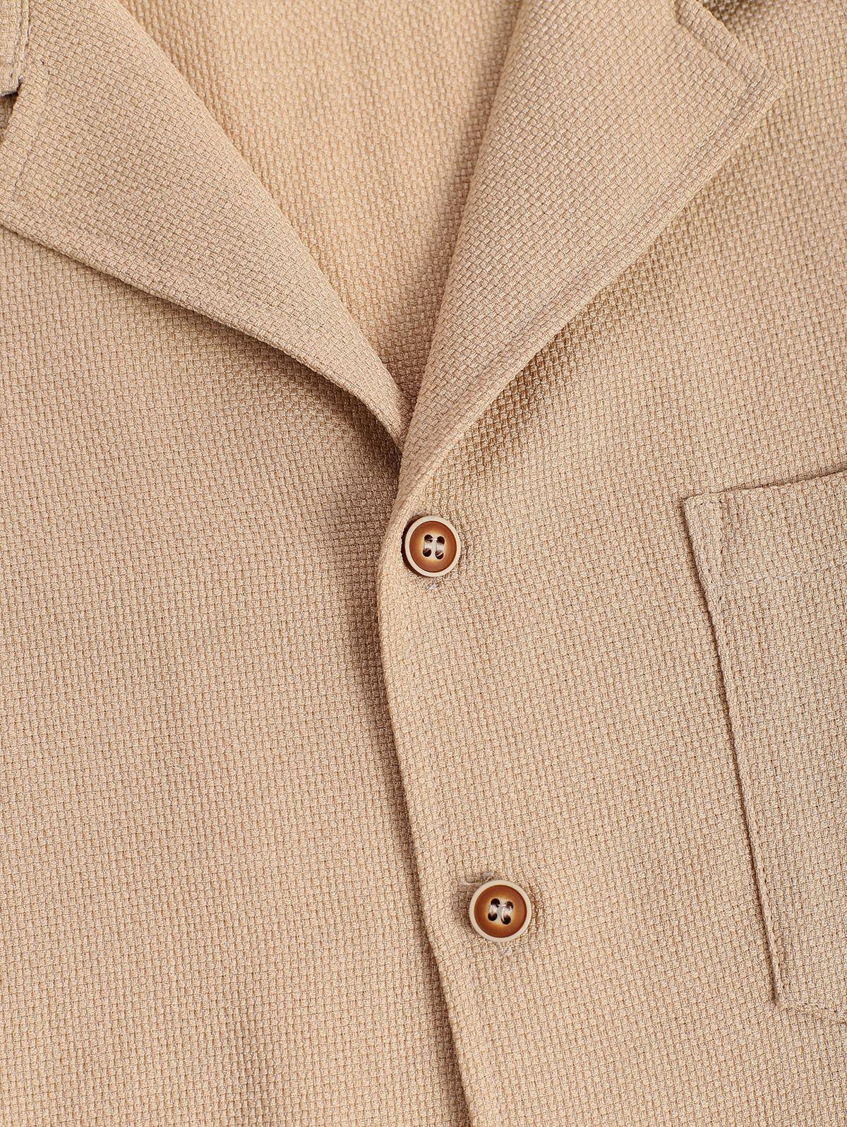 Men\'s Cotton And Linen Textured Pocket Design Camp Collar Button Up Short Sleeves Shirt And Drawstring Straight Leg Pants Set   BLACK LIGHT BLUE COFFEE