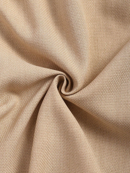 Men\'s Cotton And Linen Textured Pocket Design Camp Collar Button Up Short Sleeves Shirt And Drawstring Straight Leg Pants Set   BLACK LIGHT BLUE COFFEE